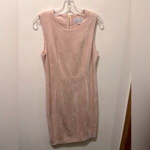 Calvin‎ Klein Faux Suede Sheath Dress Sz 10 pink